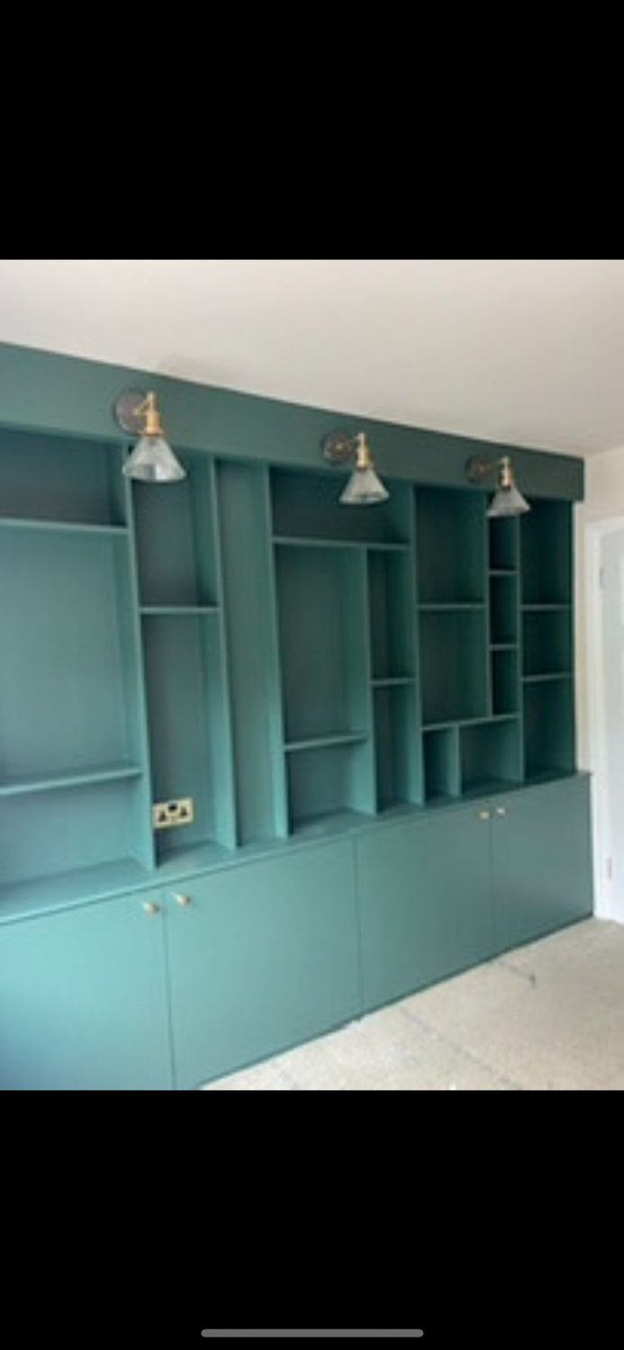 Bespoke alcove shelving